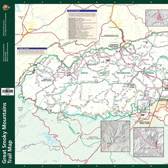 Great Smoky Mountains National Park Trail Map