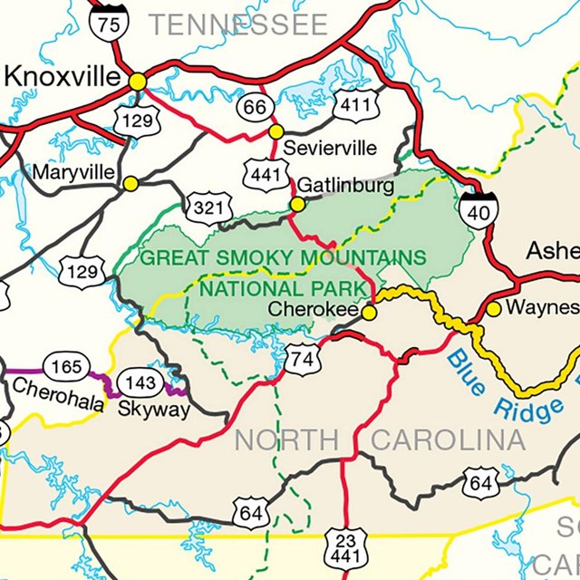Great Smoky Mountains National Park Area Map