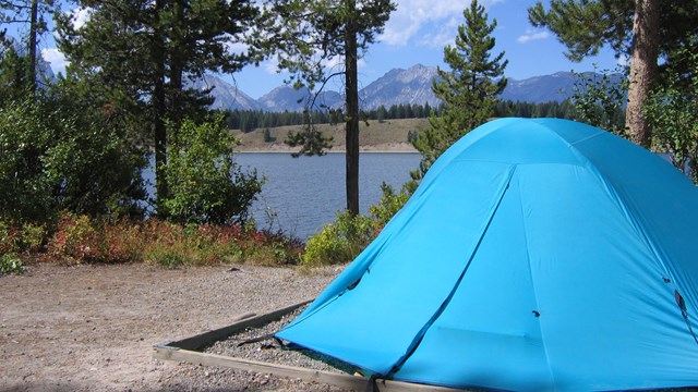 Tent in campground