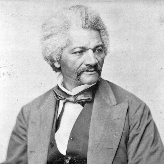 image of Frederick Douglass, head-and-shoulders portrait, facing right