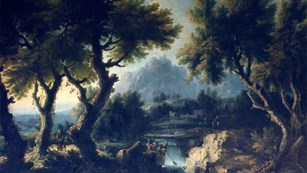 The painting "Landscape with Peasants"