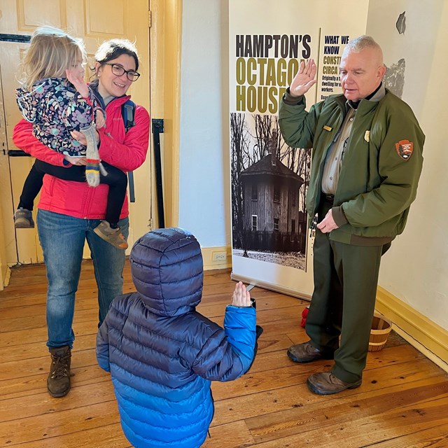 Ranger Ray swearing in a new Jr Ranger