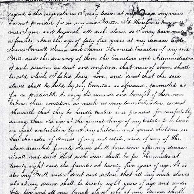 Codicil to the Will of Charles Carnan Ridgely 