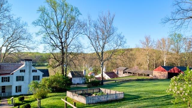 View of historic village from the top of the hill.