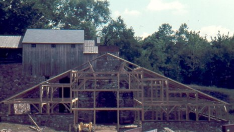 Wooden frame of the Cast House.