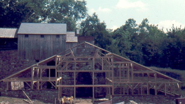 Wooden frame of the Cast House.