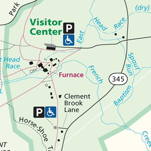 Map of handicap accessible parking areas