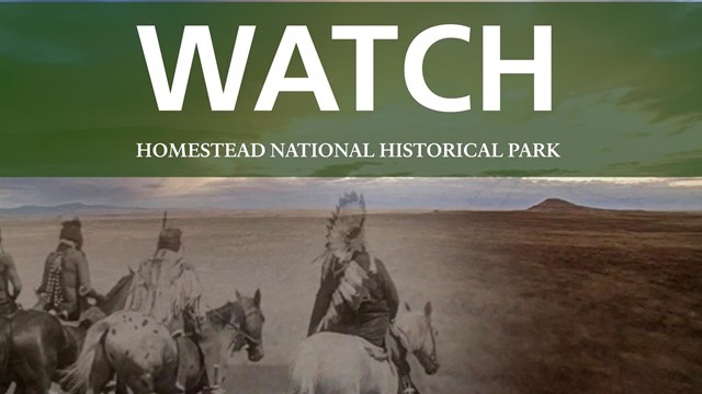White text on a green background reads,"Watch." Several Native Americans ride horses into sunset.