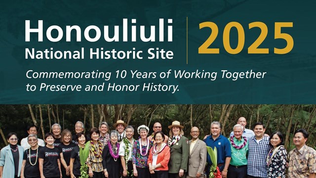 Group of people at Honouliuli celebrating it's parkhood.