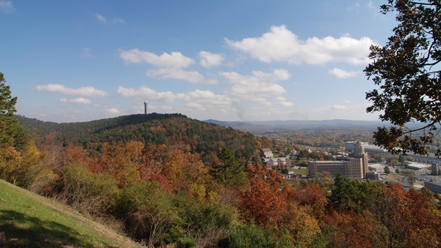 A view of the fall colors in Hot Springs from an overlook on West Mountain.