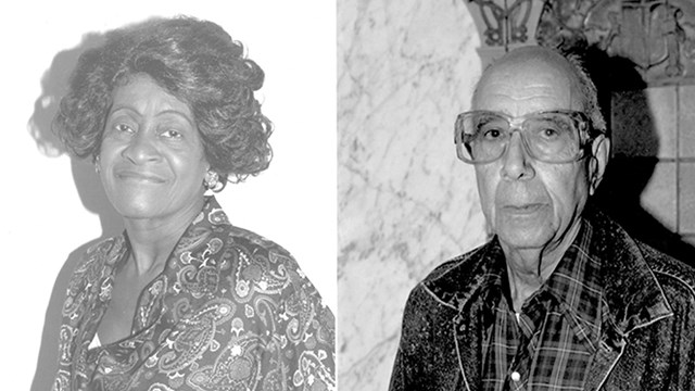 Separate photos of an African American man and woman