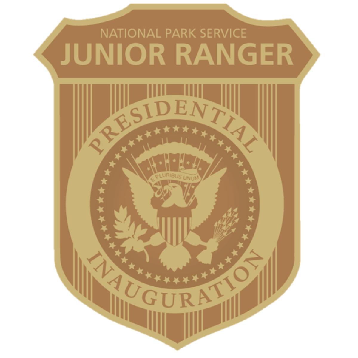 Junior Ranger badge with the presidential seal with text reading 