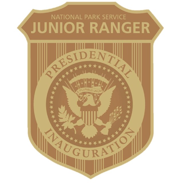 Junior Ranger badge with the presidential seal with text reading 
