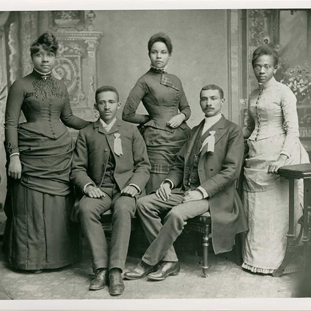 Group of African American students on graduation day 1888