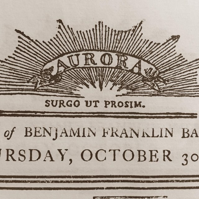 Image showing a detail of the masthead from the Aurora newspaper.
