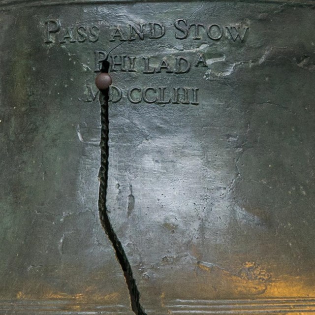 Bronze Liberty Bell with a crack