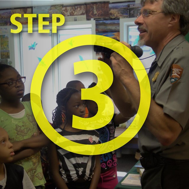 Ranger teaching students in a classroom.