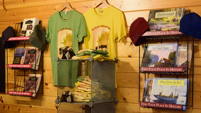  Bookstore items set-up on shelves