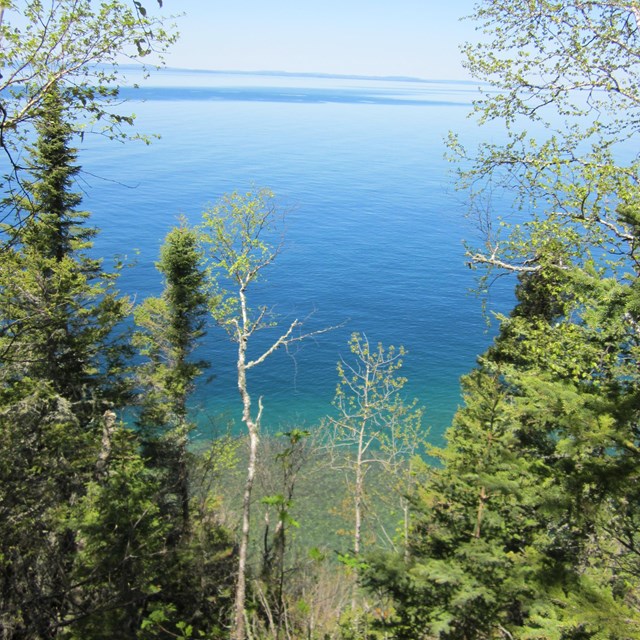 view of Lake Superior from the Huginnin Cove Trail