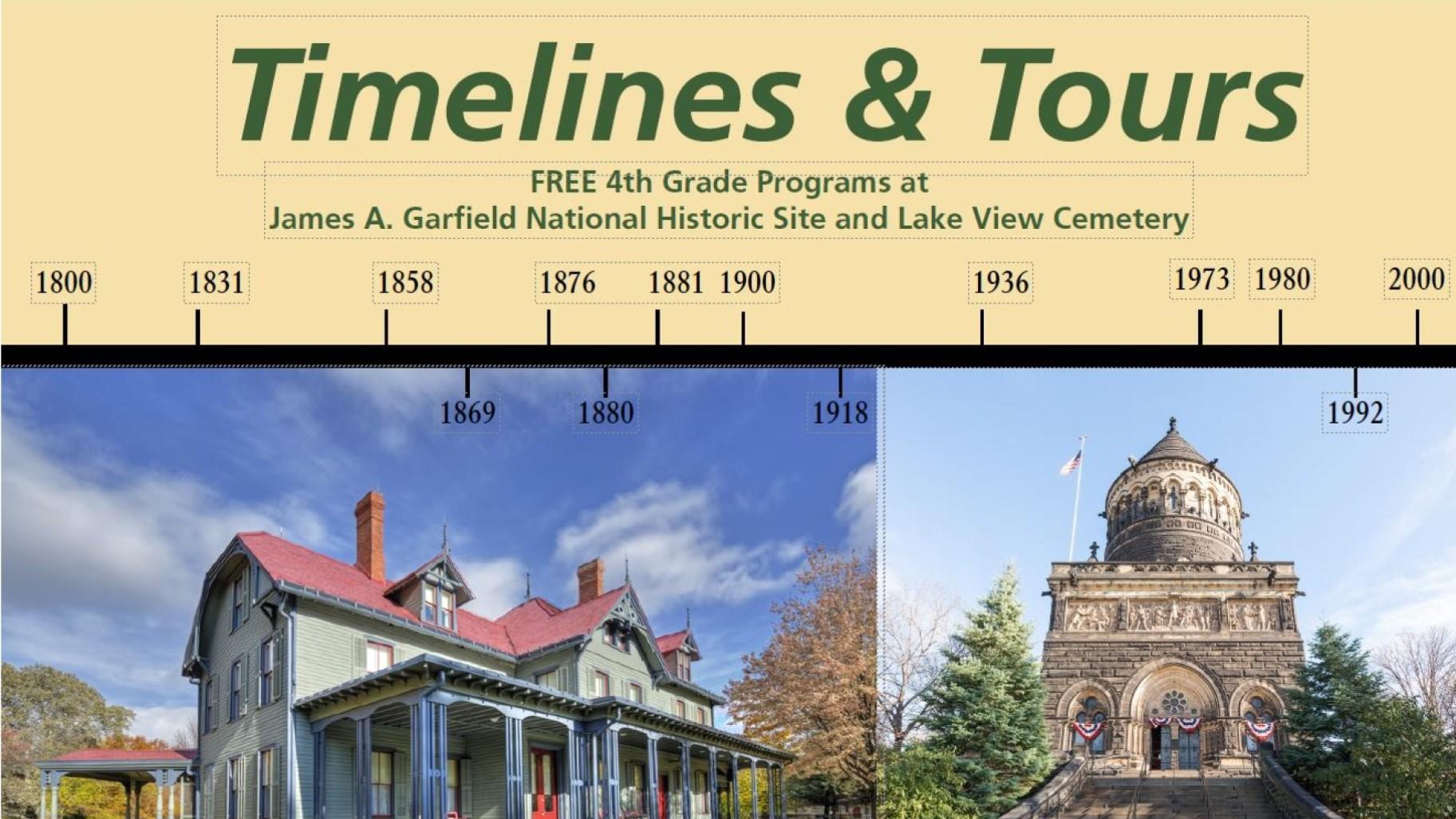 image of Garfield Home in Mentor and Garfield Memorial in Cleveland