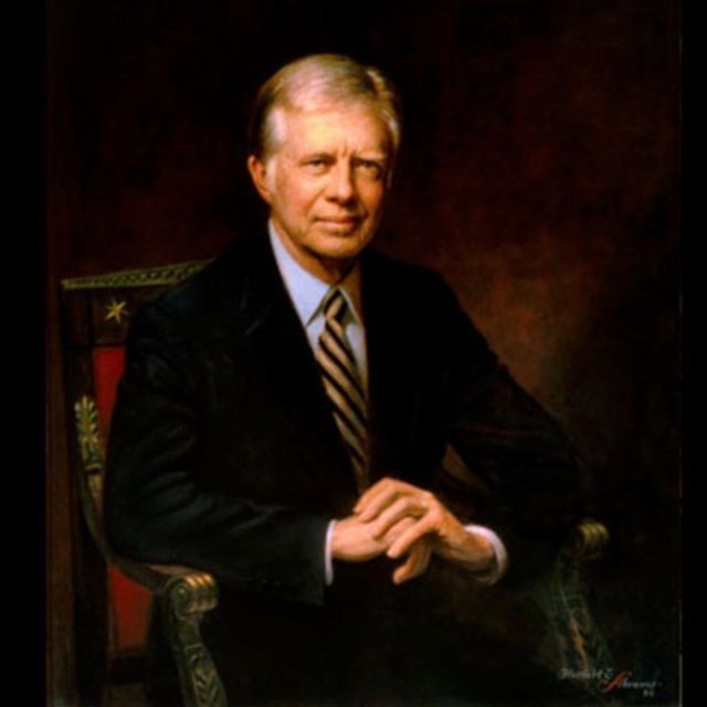 Official White House portrait of Jimmy Carter.