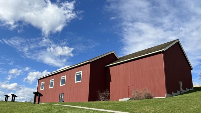 Entrance doors of the Johnstown Flood Visitor Center.