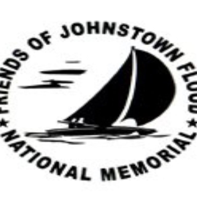 A sailboat and the words Friends of Johnstown Flood National Memorial