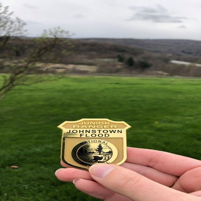 Johnstown Flood National Memorial Junior Ranger badge