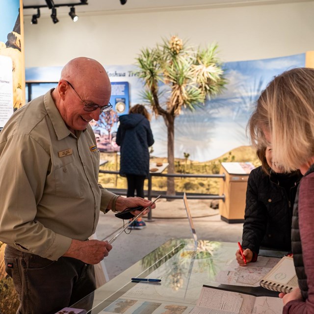 A volunteer at a Visitor Center