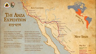 Image of a map of the Juan Buatista de Anza Expedition