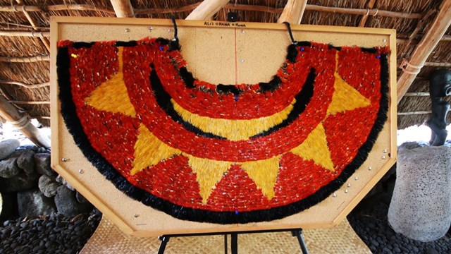 Traditional Hawaiian feather cloak