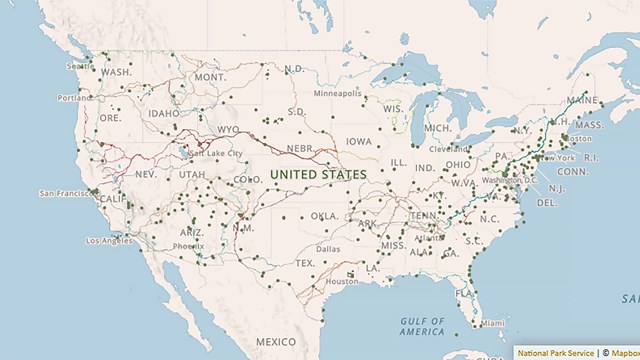 View of interactive National Park System map
