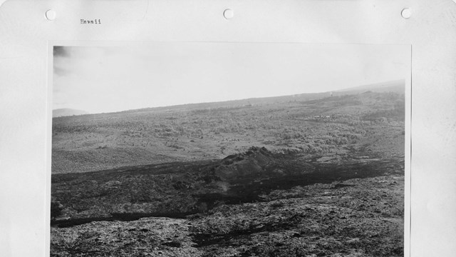 Historic photograph of Hawaiian volcano