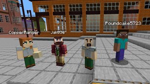 Four builders from the Keweenaw NHP Minecraft server 