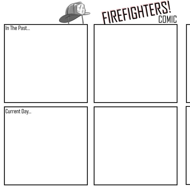 Blank comic strip with 6 blank boxes titled in black at top: Comic Strip