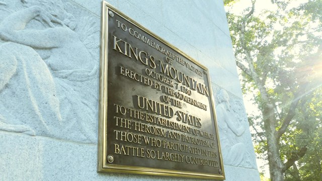 Kings Mountain National Military Park sign at the entrance to the park 