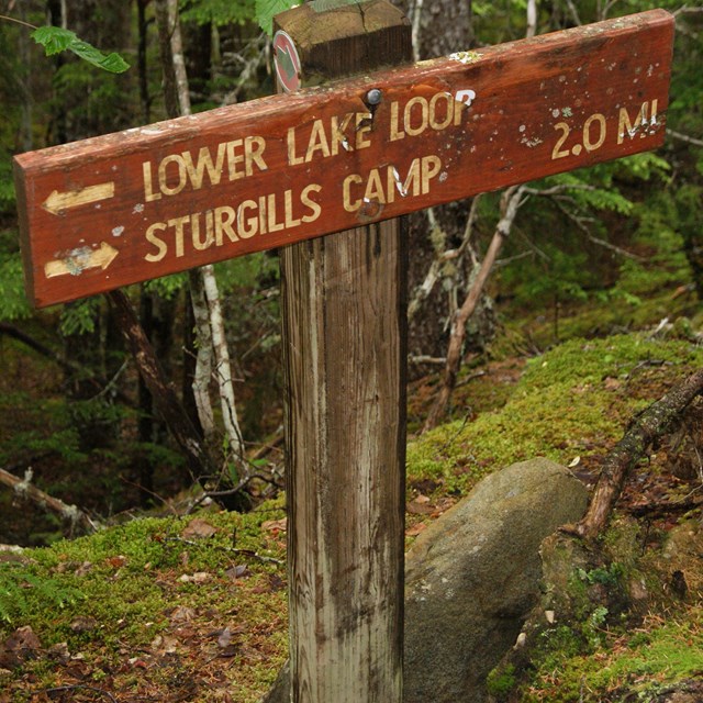 Trail sign reading 