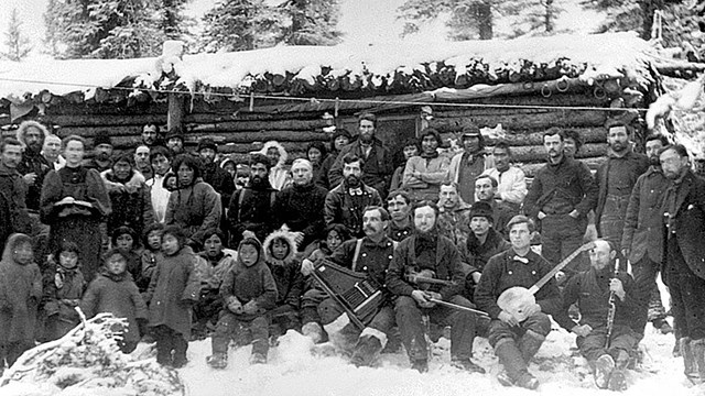 Residents of Camp Penelope on the Kobuk River during the Kobuk River Stampede.