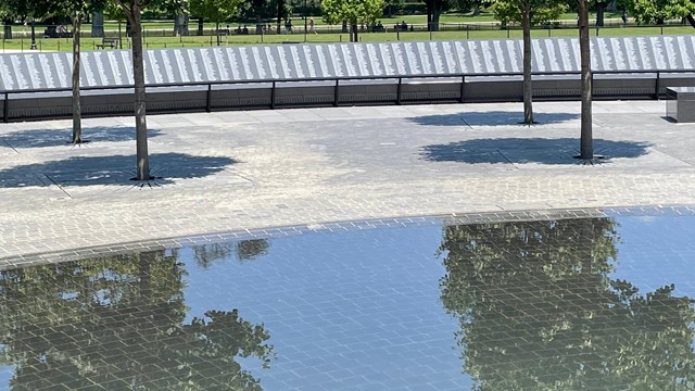 Wall and Pool of Remembrance at Korean War Veterans Memorial