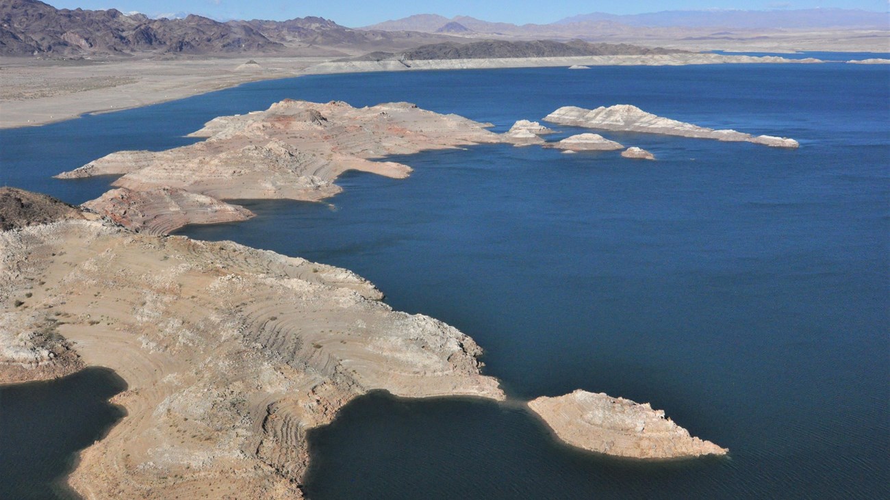 An aerial view of Boulder Beach Islands