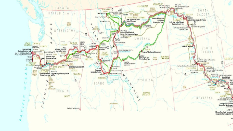 Maps Lewis & Clark National Historic Trail (U.S. National Park Service)