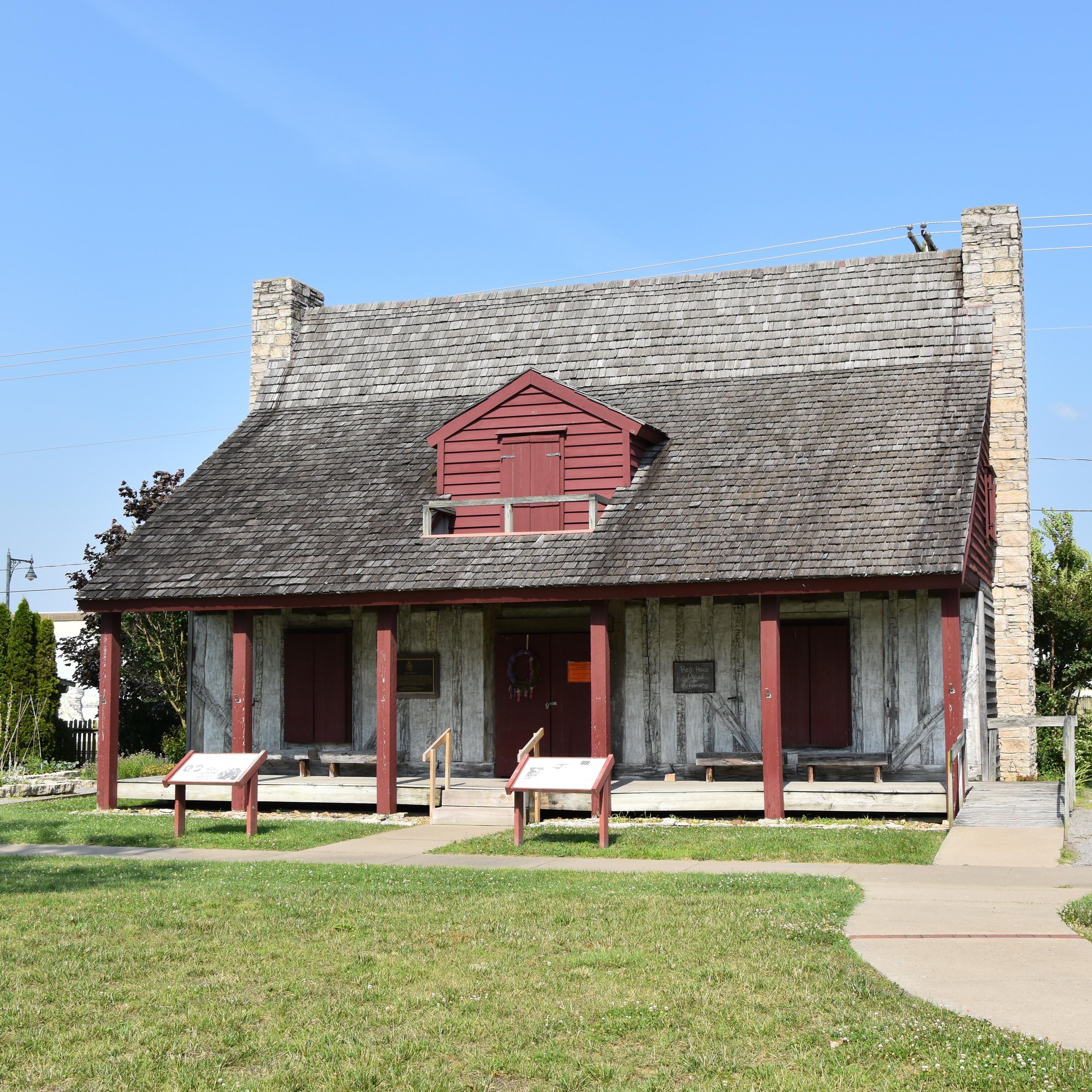 wooden building painted red