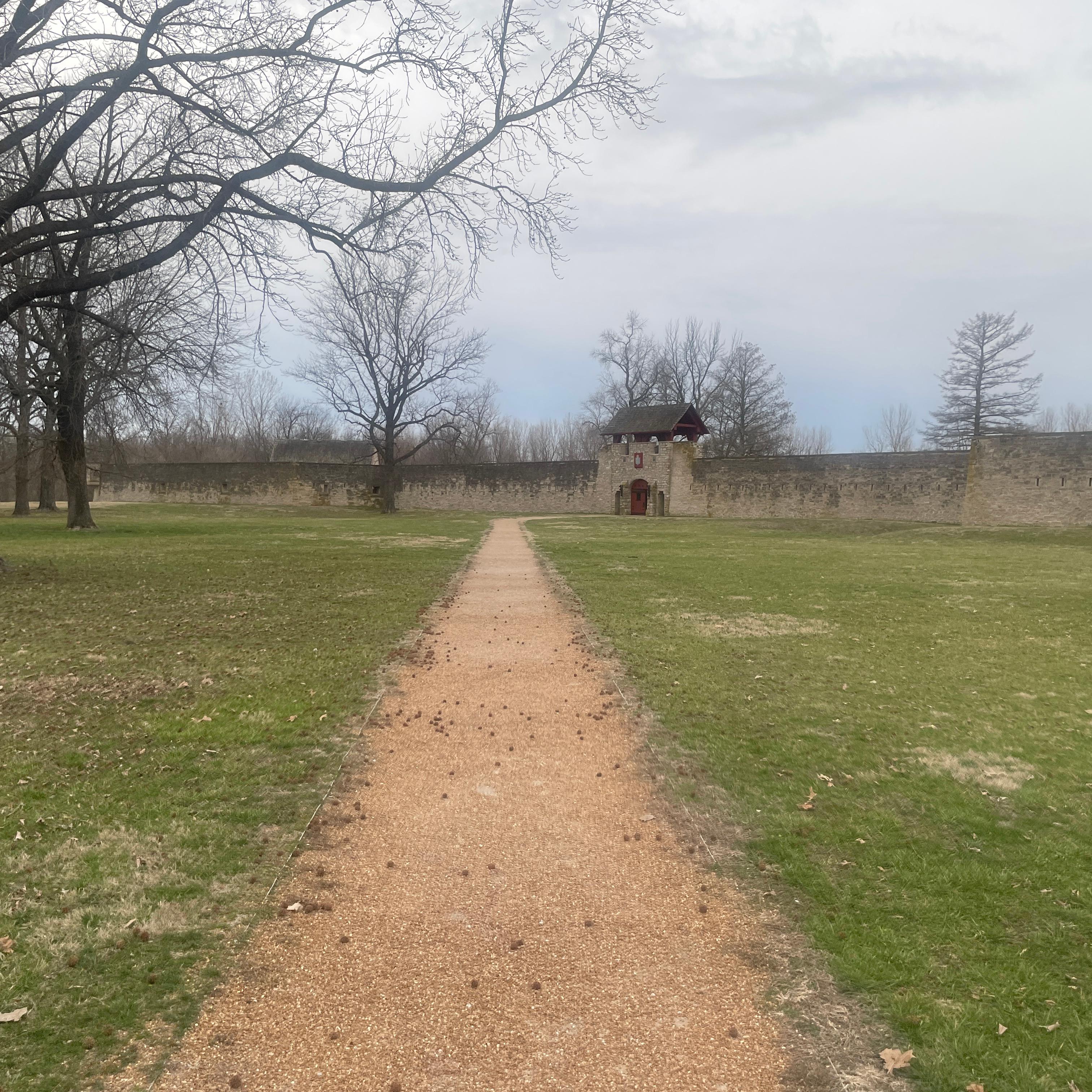 gravel walkway to an old fort
