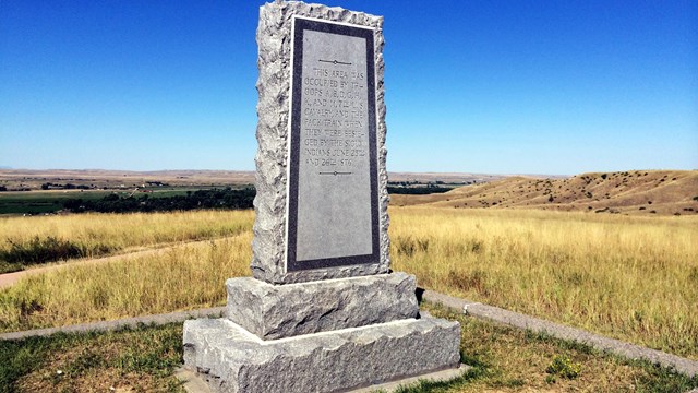 The Reno-Benteen Memorial is made out of granite. 