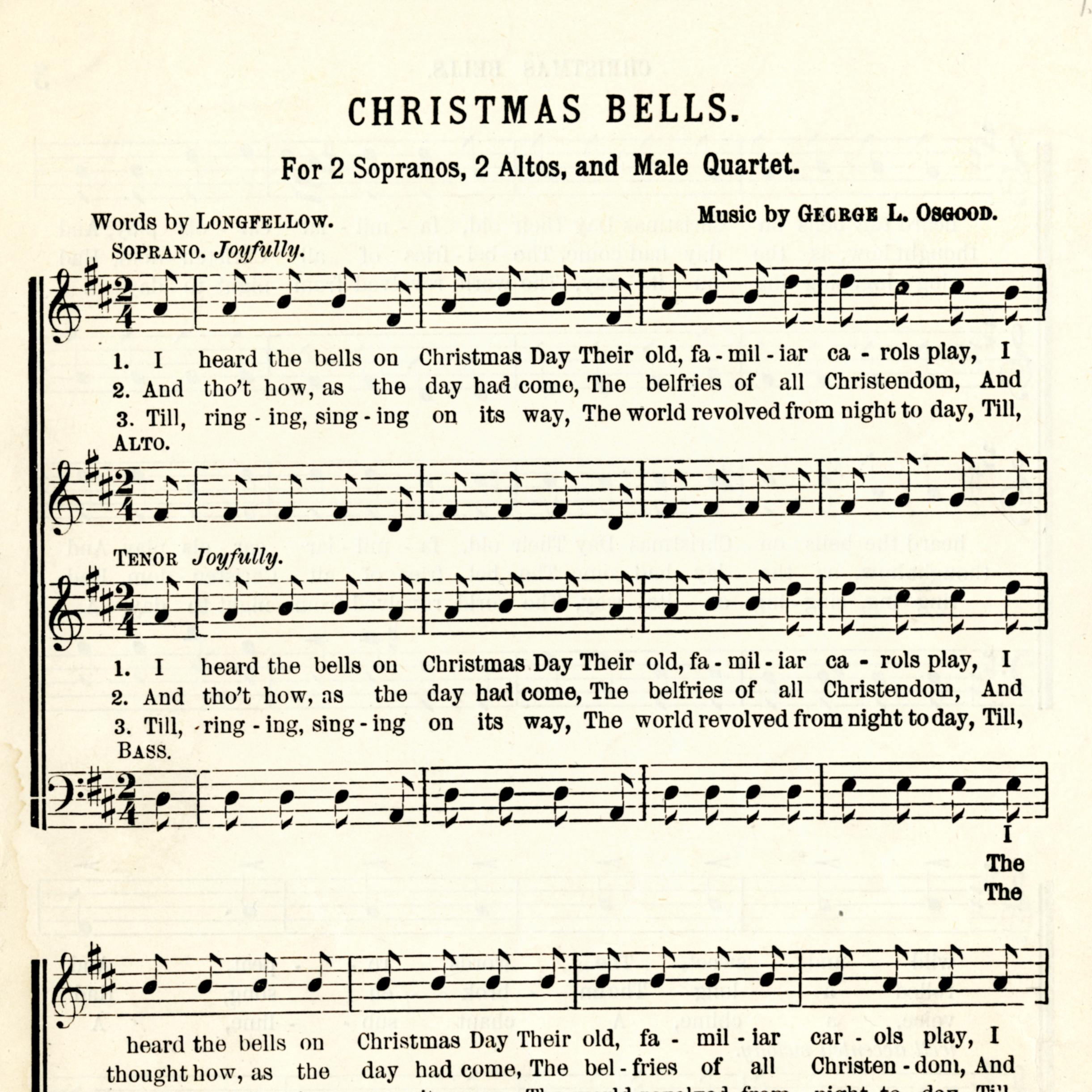 Sheet music for carol Christmas Bells