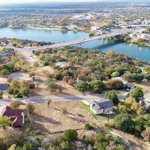 Bridge over Colorado River, town nearby