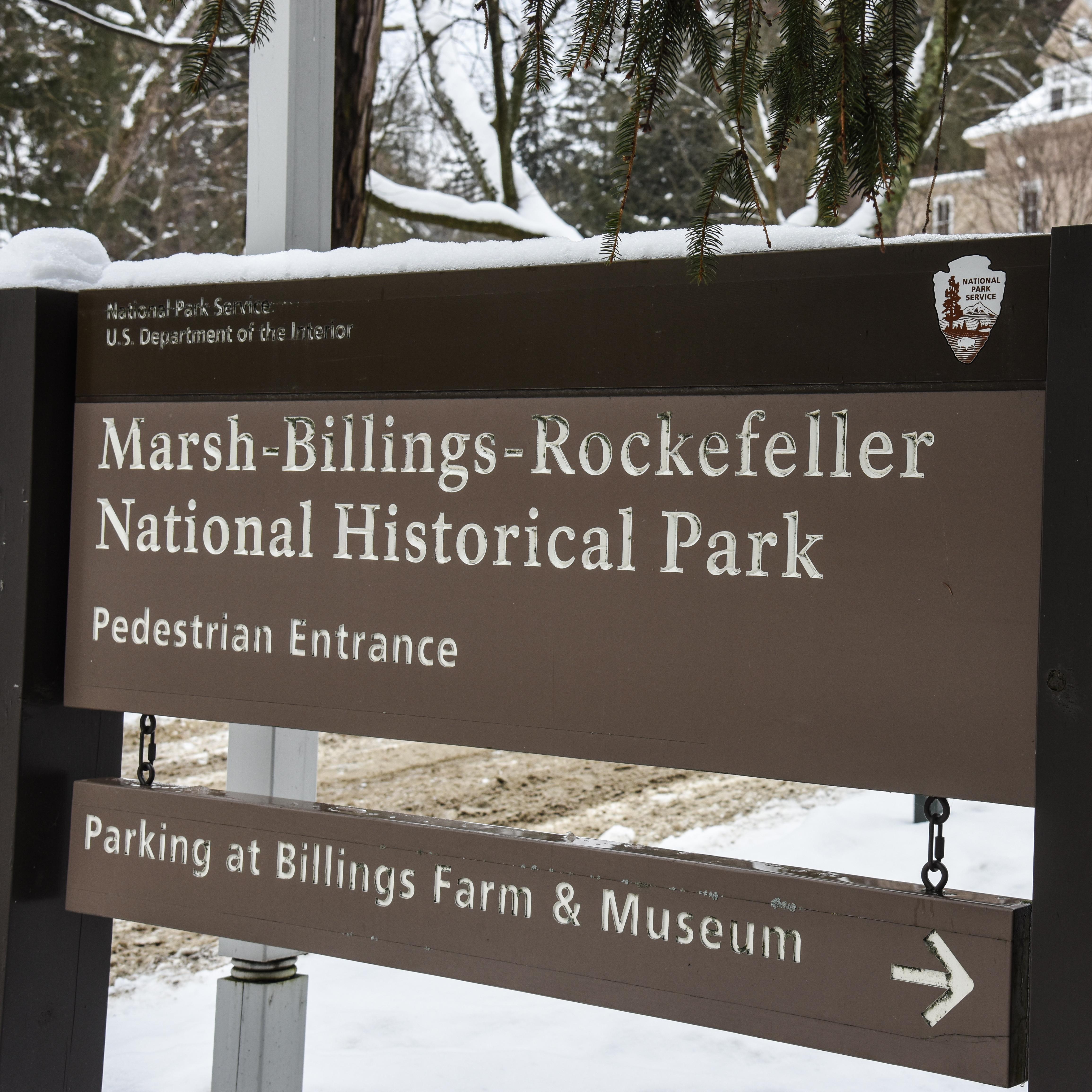 sign at front entrance of park reads 