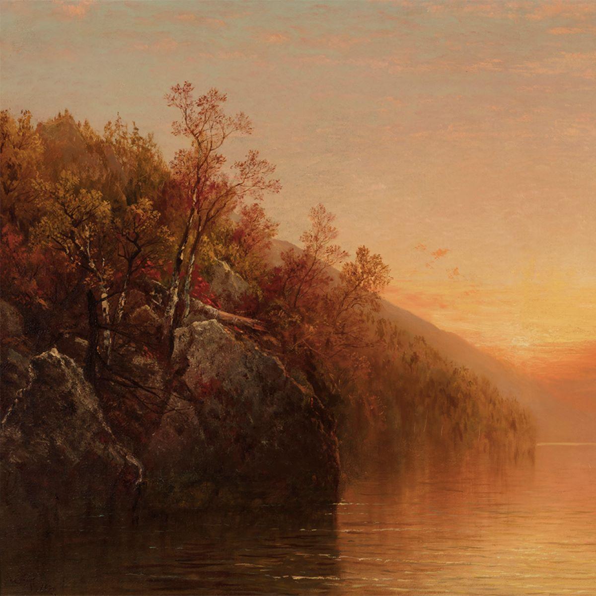 Sunset at Lake George painting