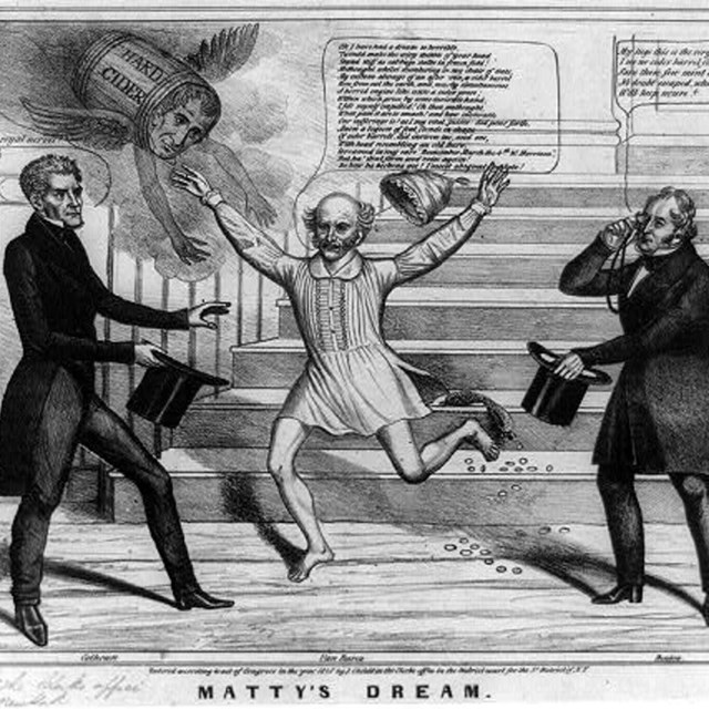 Political cartoon titled 