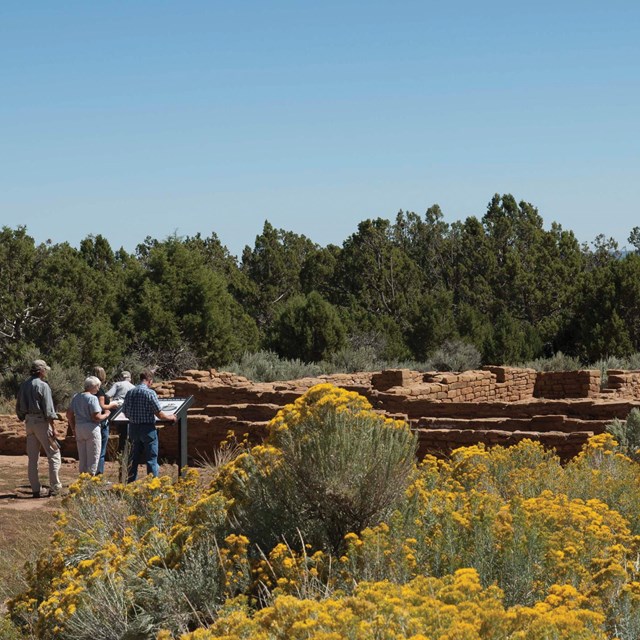 Visitors at Far View archeological site.